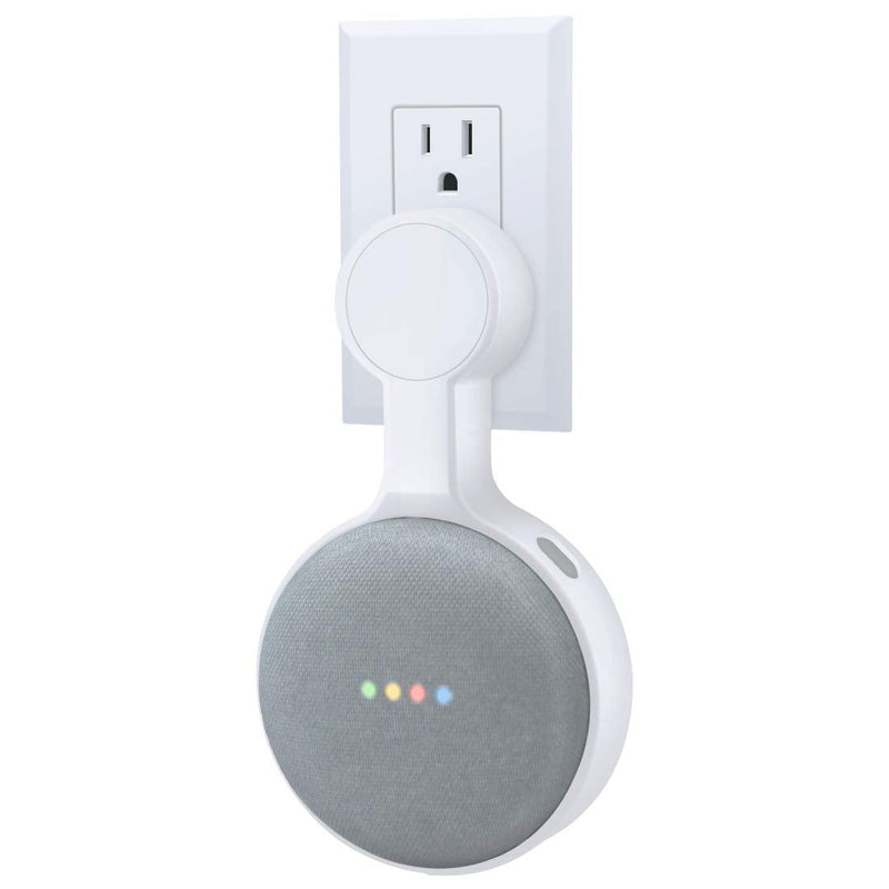  [AUSTRALIA] - AMORTEK Outlet Wall Mount Holder for Google Nest Mini (Home Mini 2nd Gen and 1st Gen), A Space-Saving Accessories for Google Nest Mini Voice Assistant 2nd Generation (White) White