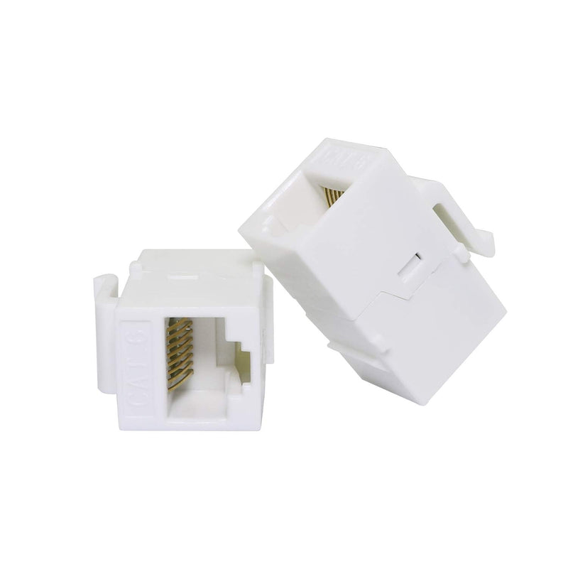  [AUSTRALIA] - RuiLing 5pcs RJ45 CAT6 Keystone Inline Jack Coupler for Wall Plate Outlet Panel,UTP Insert Coupler Adapter Socket Connector Port (White) WHITE