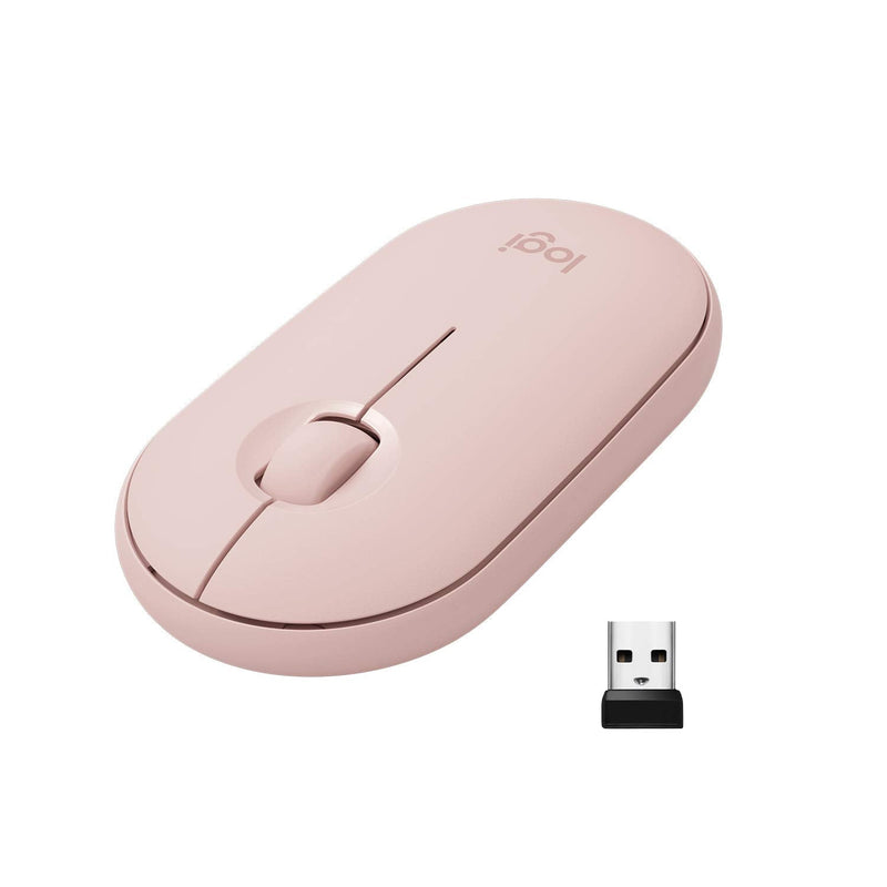  [AUSTRALIA] - Logitech Pebble M350 Wireless Mouse - Pink Rose + Logitech Mouse Pad Studio Series - Darker Rose Mouse + Mouse Pad