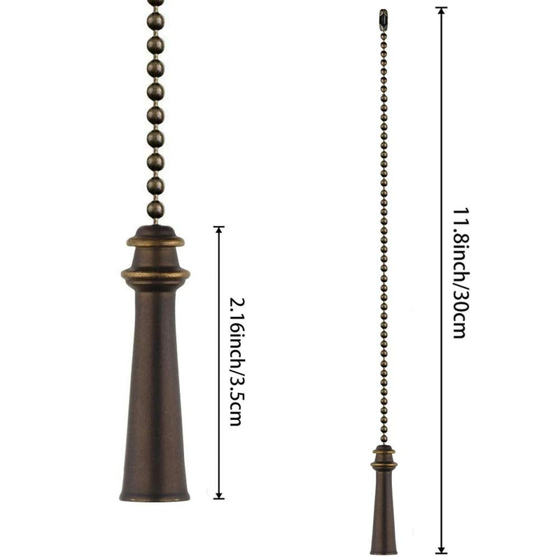  [AUSTRALIA] - Ceiling Fan Pull Chain Decorative Extension 12 Inches Bronze Beach Tower Fan Pulls Set Ornaments Nautical Tower Pull Chain Copper For Ceiling Light Lamp Fan Chain 2 Pcs 2 Pcs Bronze