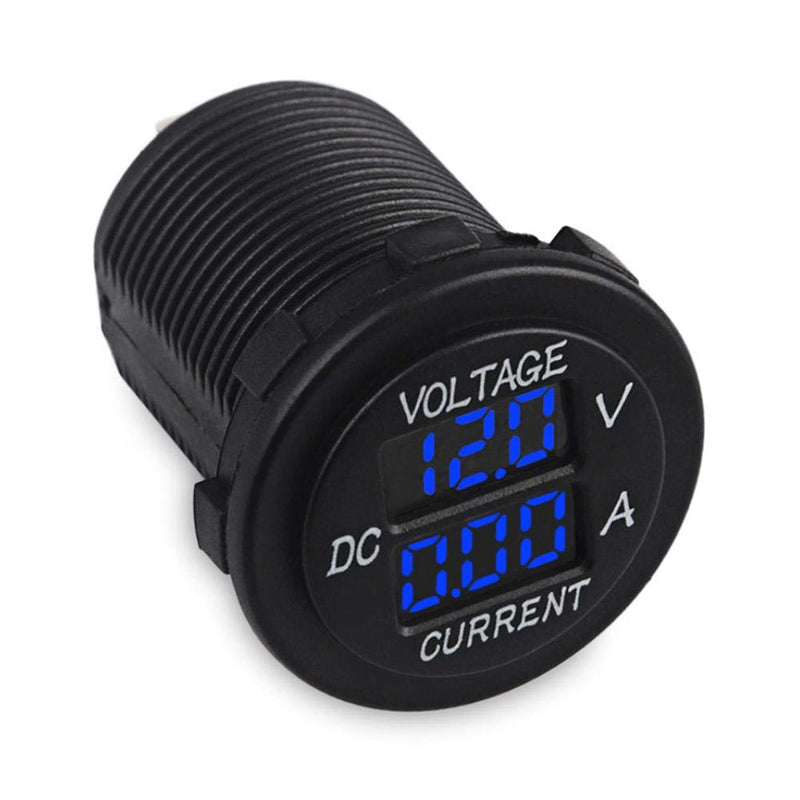  [AUSTRALIA] - Acouto LED Digital Voltmeter Ammeter Round Gauge Voltage Meter Current Meter for Motorcycle Car Boat Truck Marine, 12-24 (V)
