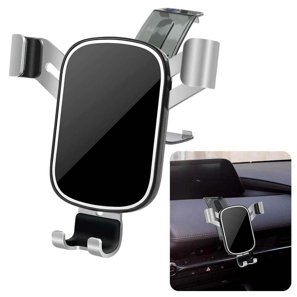  [AUSTRALIA] - musttrue LUNQIN Car Phone Holder for 2019-2023 Mazda 3 [Big Phones with Case Friendly] Auto Accessories Navigation Bracket Interior Decoration Mobile Cell Mirror Phone Mount