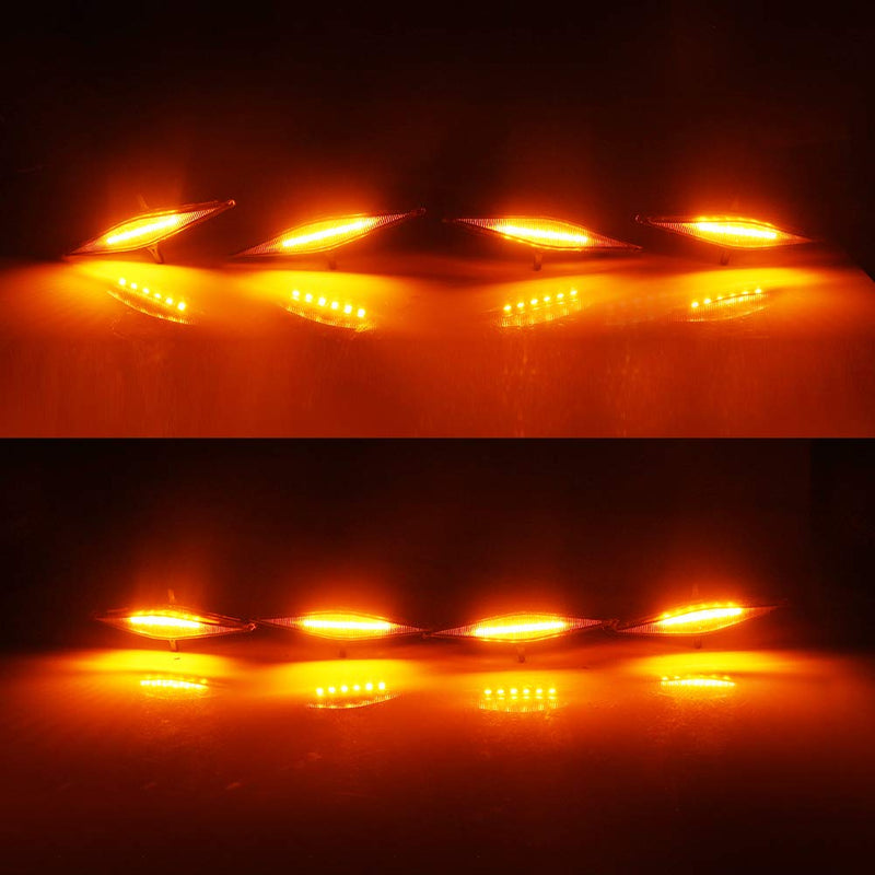  [AUSTRALIA] - GTINTHEBOX 4 Pcs Led Grille Amber Light for 2014-2019 Toyota 4Runner TRD Pro Grille SR5 TRD off-road Limited TRO Pro - Smoked Shell Smoked Shell Amber Light