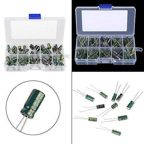 100pcs DIY High Grade Audio Capacitor Assorted Electrolytic Capacitors Kit 10 Values 10V-63V 10uf-470uf - LeoForward Australia