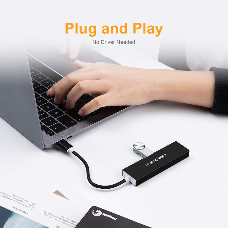 USB C Hub, CableCreation USB Type C to 4 USB 3.0 Port Adapter, Compatible with MacBook Pro 2018, XPS 13/15, Yoga 920, USB Flash Drives, Mouse, Keyboard, Mobile HDD, Small Size Black and Slim - LeoForward Australia