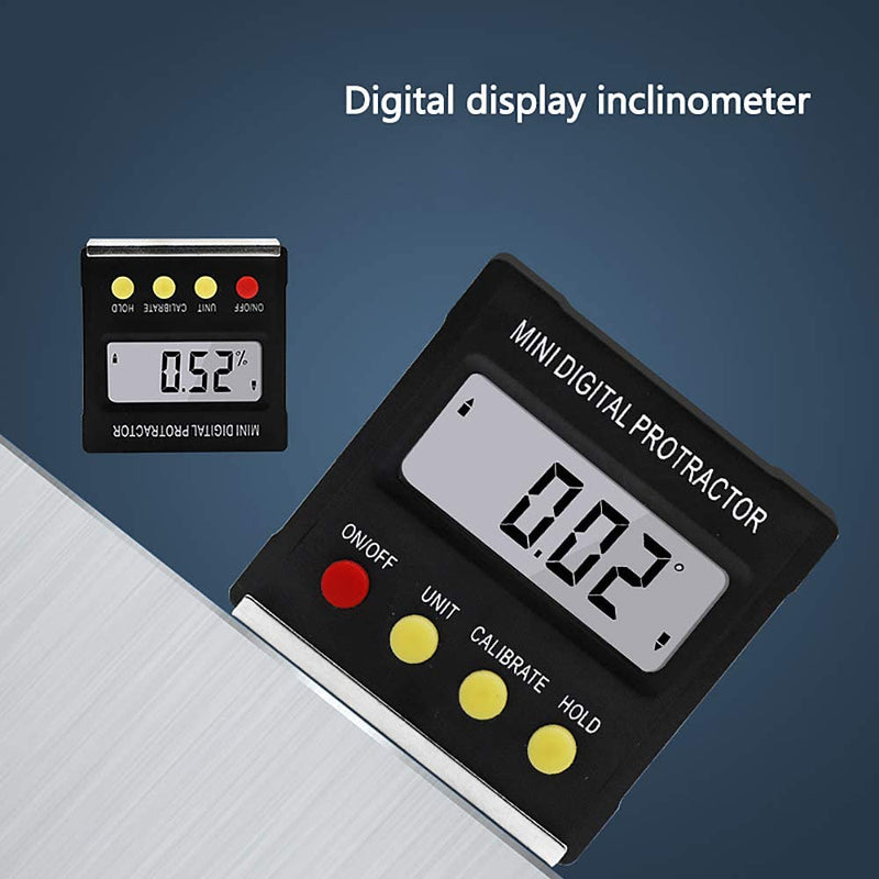  [AUSTRALIA] - DollaTek Black Mini Electronic Digital Inclinometer Inclinometer Protractor Magnetic Angle Ruler
