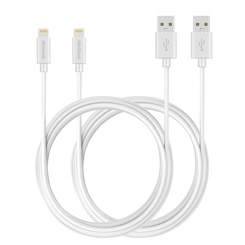  [AUSTRALIA] - MaGeek iPhone Charger 10 ft, 2-Pack (10 feet) Apple MFi Certified Lightning to USB Cable Charge Cord for iPhone 13/12/11/Pro/SE/XS/XS Max/XR/X/8 Plus/7/6S Plus,iPad Pro Air (White) 2pcs_10ft_White