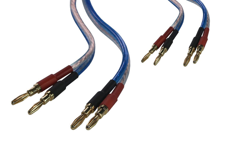  [AUSTRALIA] - KK Cable BB2-2[1Pair 8banana Plugs Total] HiFi Speaker Wire, Assembled (Banana to Banana Plugs) Blue (4.92ft PER Wire / 1.5M PER Wire) BB2-2
