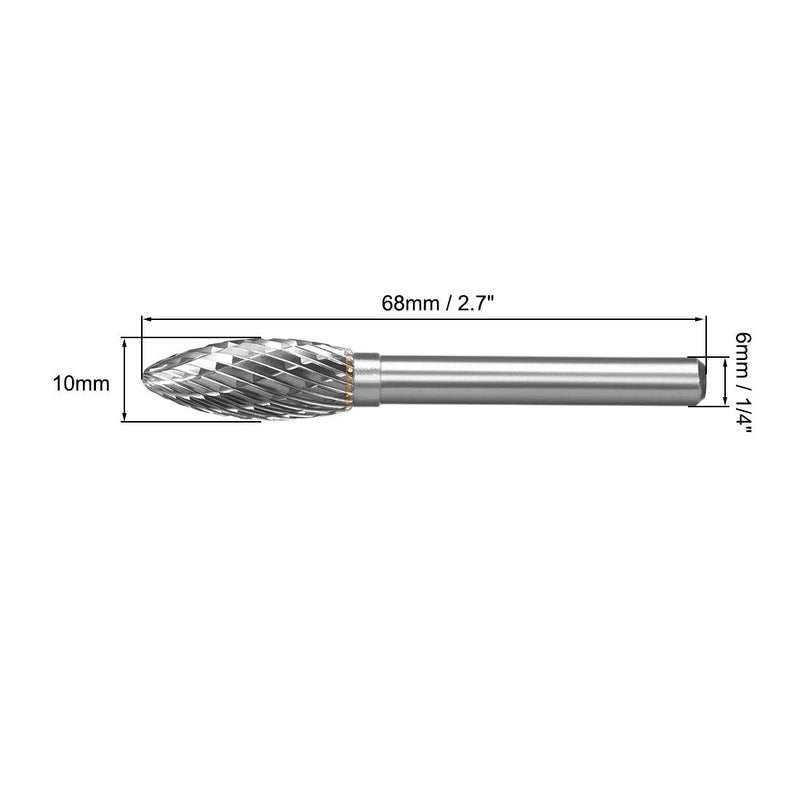 uxcell Tungsten Carbide Rotary Files 1/4" Shank, Double Cut Flame Shape Rotary Burrs Tool 10mm Dia, for Die Grinder Drill Bit Wood Soft Metal Carving Polishing Model Engineering - LeoForward Australia