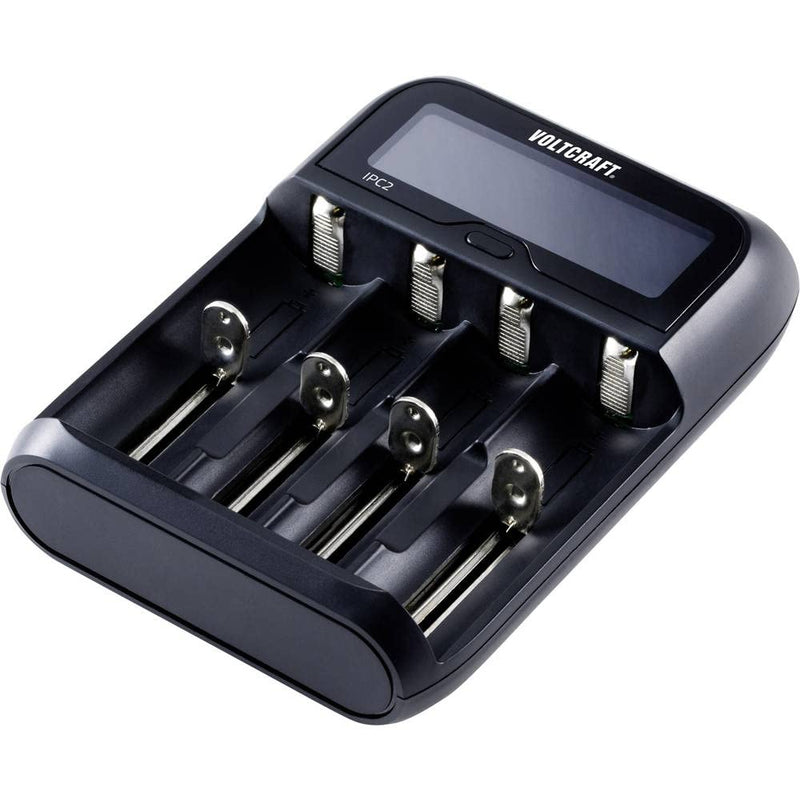  [AUSTRALIA] - VOLTCRAFT IPC-2 round cell charger I Intelligent 4-slot charger for a variety of battery types, AAAA, AAA, AA, C, Li-Ion, LiFePO and more I USB operated I Chargers for household batteries