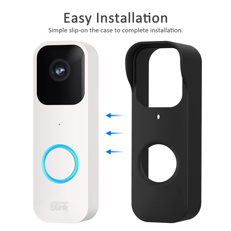  [AUSTRALIA] - Camera Cases Compatible with Blink Video Doorbell Cover Black Silicone Waterproof Protetive Skin- LEFXMOPHY