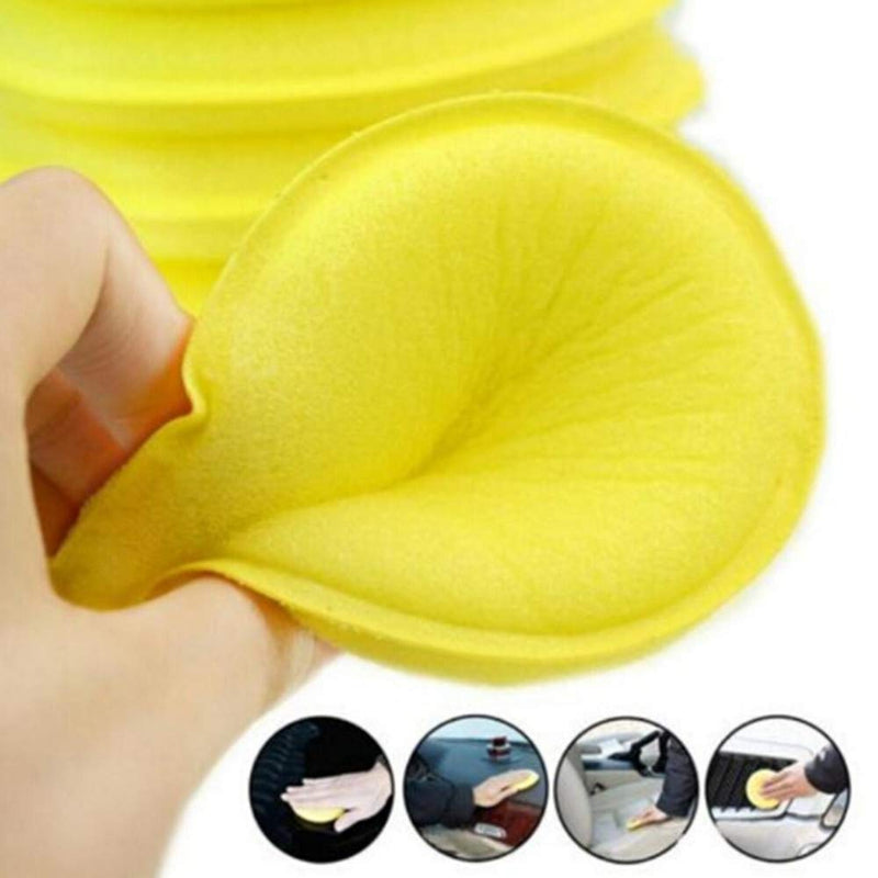  [AUSTRALIA] - VORCOOL 6pcs Wax Applicator Foam Sponge Polish Pad Ultra-soft Cleaning Tool for Clean Car Vehicle Auto Glass(Yellow)