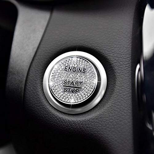 H World Shopping Decorative Decals Bling Crystal Shiny Diamond Car Interior Ignition 36mm Push Start Button for Mercedes Benz GLC X253 C253 2015-2019 - LeoForward Australia