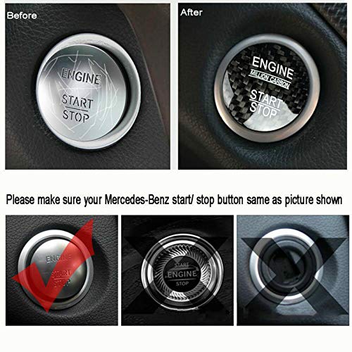 Black Carbon Fiber Engine Start Stop Button Cover Cap Trim for Mercedes-Benz C S CLA GLA GLC GLE G Class - LeoForward Australia