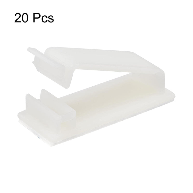  [AUSTRALIA] - uxcell Nylon Adhesive Cable Clip Wire Clamp Organizer Holder Inner Size 32x7mm White 20pcs