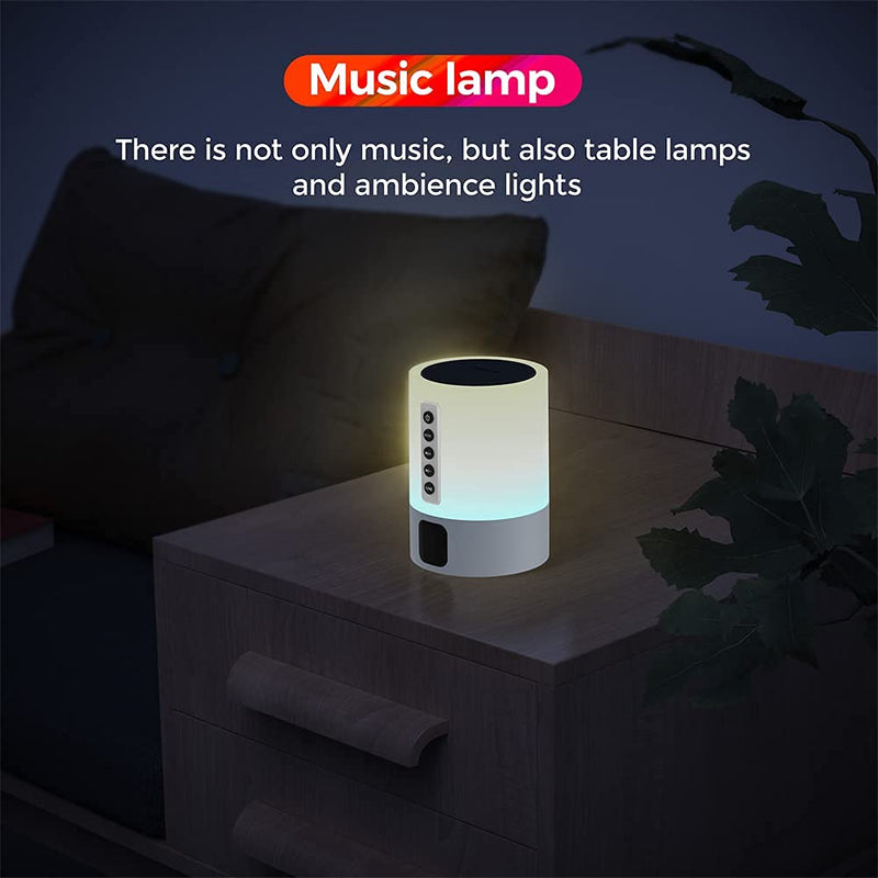  [AUSTRALIA] - Night Lights Bluetooth Speaker, Hompot Touch Sensor LED Bedside Lamp + Dimmable Warm Light & Color Changing, Bedroom Alarm Clock, MP3 Music Player, Best Gift for Teenage Girls/Boys (Updated Version)