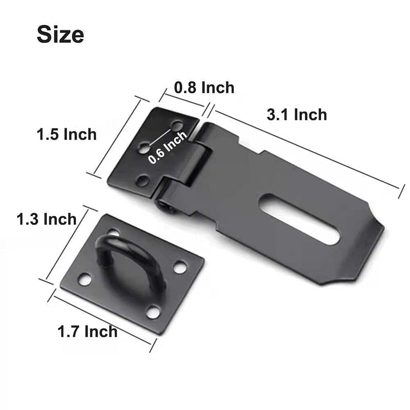  [AUSTRALIA] - Axuansor Padlock Hasp Latch Locks 3 Inch Stainless Steel Door Lock Hasp Latch Matte Black Gate Hasp for Door Shed Gate Cabinet with Screws 2 PCS