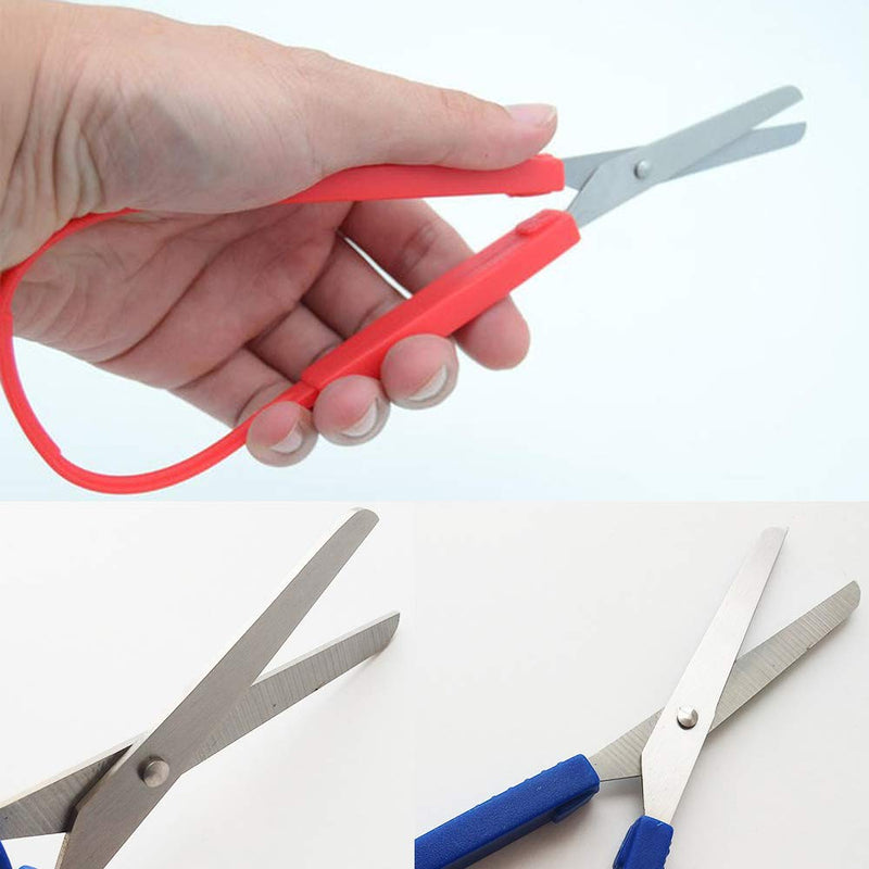  [AUSTRALIA] - RAYNAG 3 Pack Loop Mini Stainless Steel Scissors Adaptive Design Craft Scissors Papers Cutters Elastic Yarns Special Needs Classroom Cutting Tool, Comfortable Grip