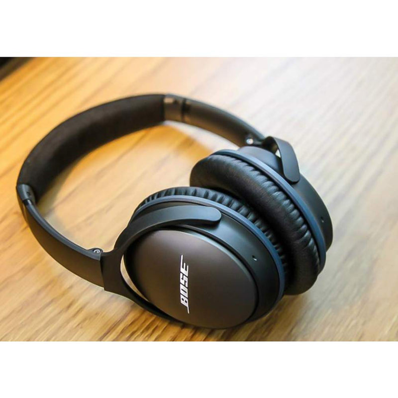  [AUSTRALIA] - Bose Quiet Comfort 35 Replacement Ear Cushions Kit by Link Dream Soft Protein Leather Replacement Ear Pad for Bose QC 35/25 / 15 QC2 / Ae2 / Ae2i / Ae2W / Sound Link/Sound True (Black) Black