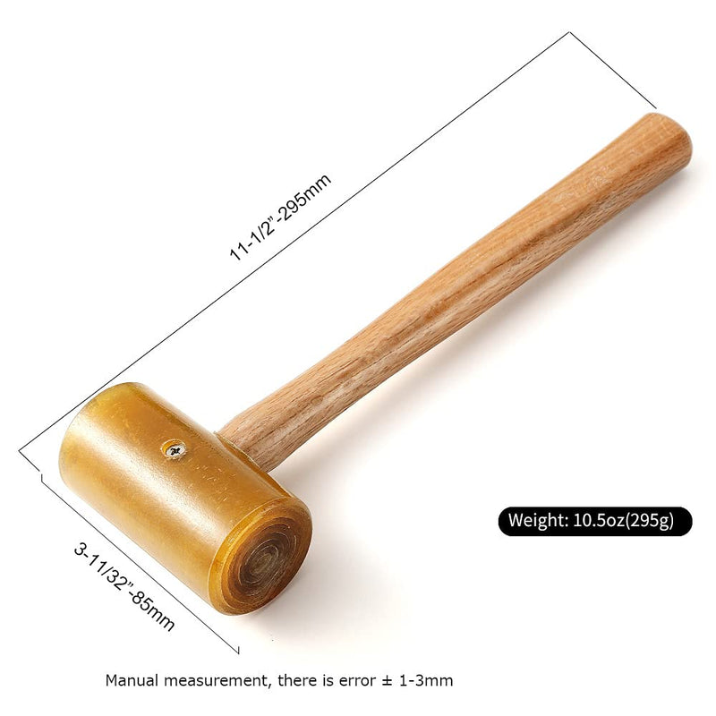  [AUSTRALIA] - WUTA Rawhide-head Mallet Leather Hammer Stamping Jewelry Leather Worker Craft Tool Good buffering capacity 48mm