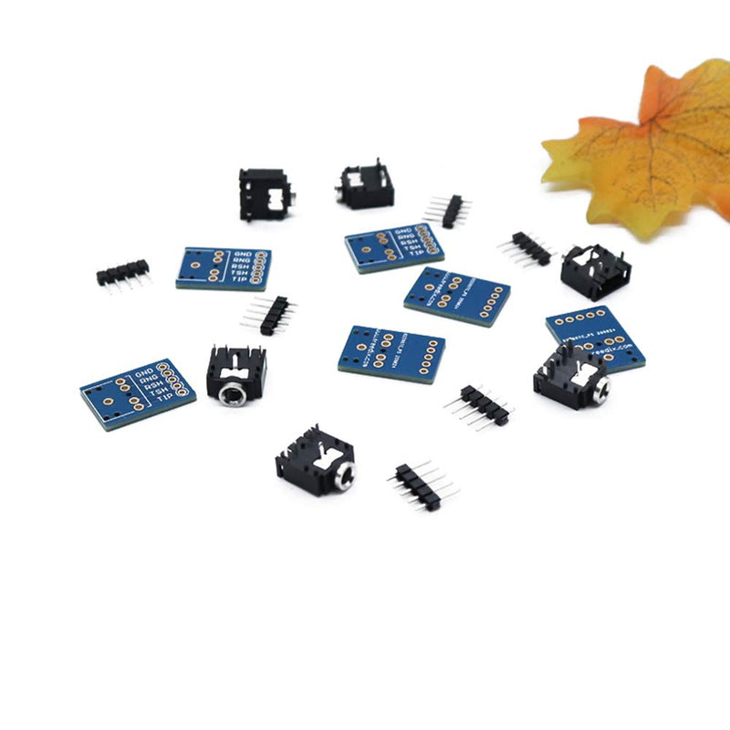  [AUSTRALIA] - Treedix 6pcs 3.5mm Female Audio Jack Breakout Board Plastic PCB Mount 5-Pin Stereo Socket Audio Connector