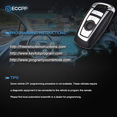 ECCPP Replacement fit for Uncut 315MHz Keyless Entry Remote Key Fob BMW Series KR55WK49863 (Pack of 2) X 2pcs - LeoForward Australia