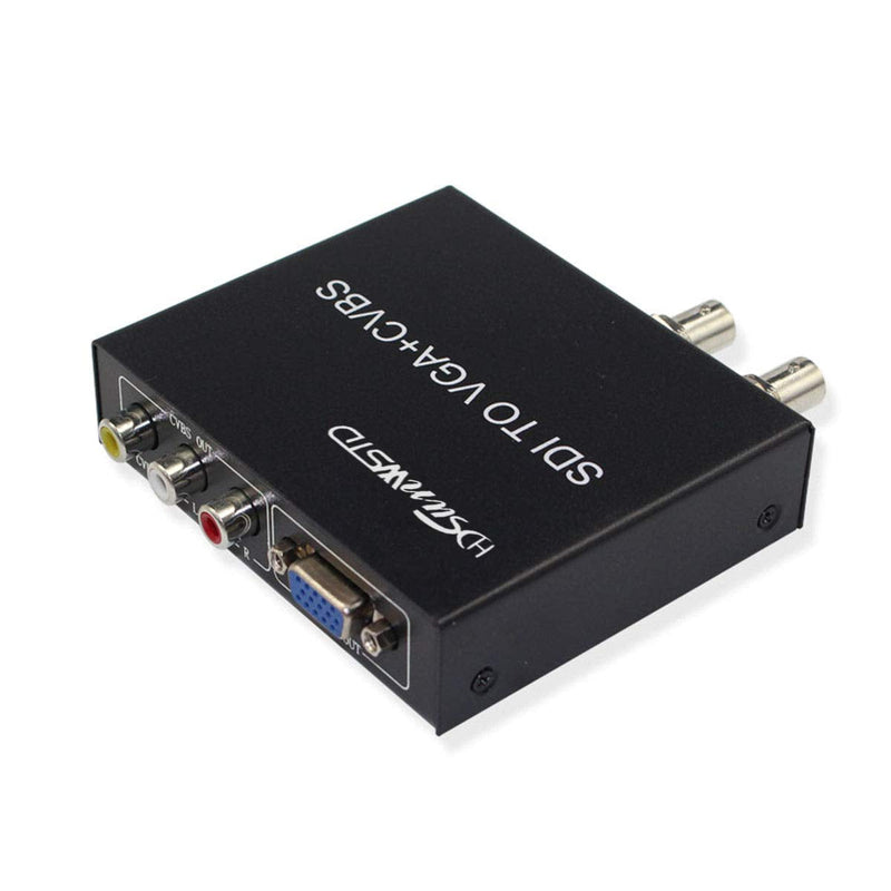  [AUSTRALIA] - SDI (SD-SDI/HD-SDI/3G-SDI) to VGA+CVBS/AV+SDI Converter Support 1080P for Monitor/Camera/Display with us Power Adapter