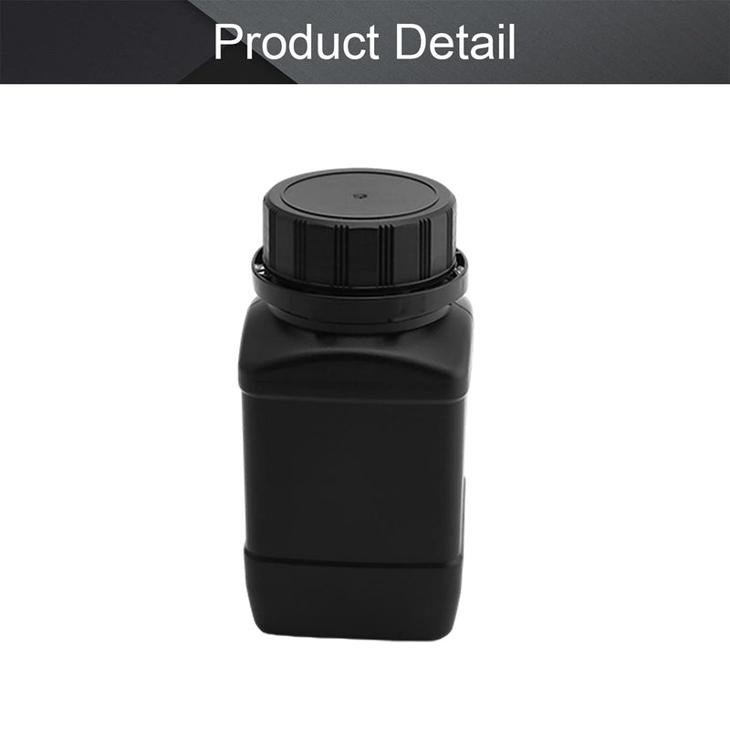  [AUSTRALIA] - Othmro 1pcs Plastic Lab Chemical Reagent Bottles, 250ml/8.45oz 40mmx115mm(IDxH) Solid Square Sample Storage Container Sealing Bottles Black with Anti-theft Cap 1pcs 250ml black