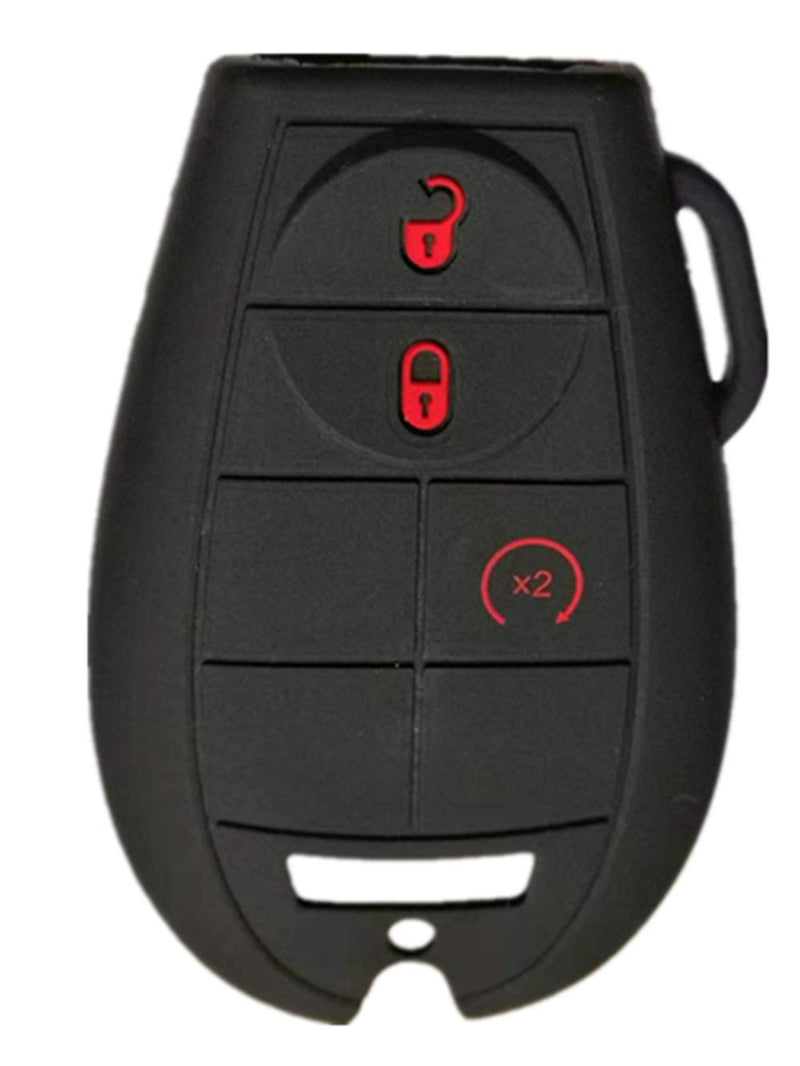  [AUSTRALIA] - RUNZUIE Silicone Keyless Entry Remote Key Fob Cover Case Protector for Jeep Grand Cherokee Commander Dodge Challenger Charger Durango Grand Caravan Journey Magnum Ram 1500 2500 3500