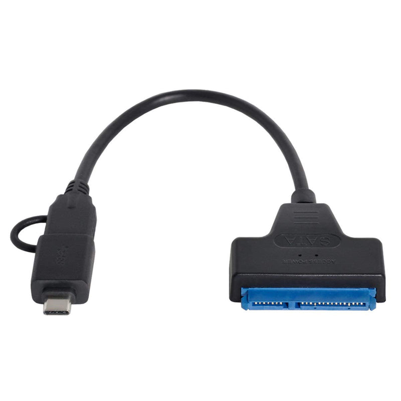  [AUSTRALIA] - Cablecc Type C USB 3.0 Male to SATA 22 Pin 2.5" Hard Disk Driver SSD Adapter Cable for Laptop