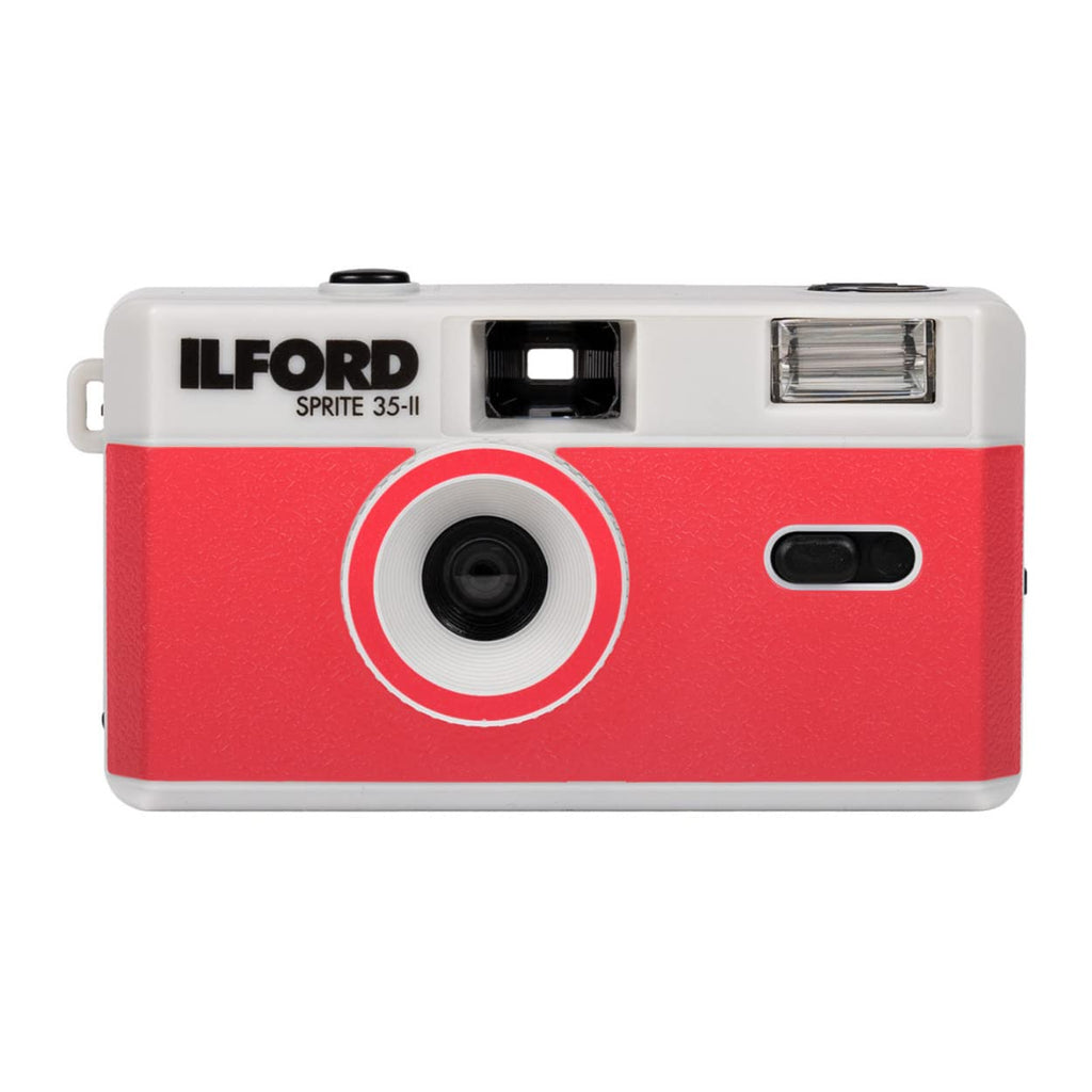  [AUSTRALIA] - Ilford Sprite 35-II Reusable/Reloadable 35mm Analog Film Camera (Silver and Red) Silver & Red