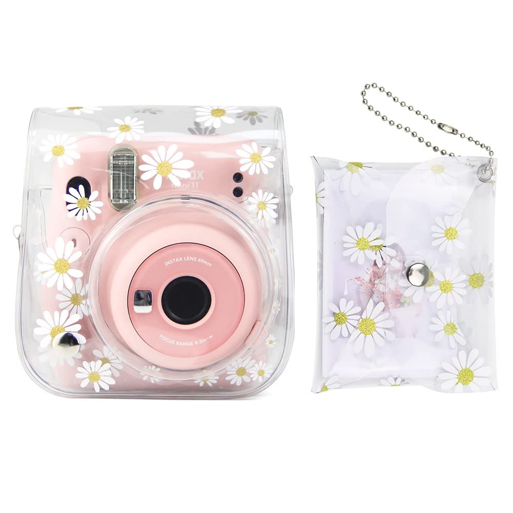  [AUSTRALIA] - CAIYOULE Case for Fujifilm Instax Mini 11 9 8 Instant Film Camera and Square/Mini 3 Inch Film Photo Album Wallet Envelope Bag (Daisy) Daisy