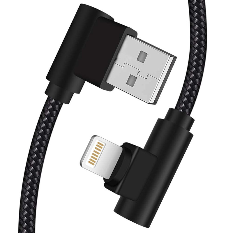  [AUSTRALIA] - Osecet iPhone Charger 3ft MFi Certified 3 Pack 90 Degree Nylon Braided Lightning Cable Right Angle iPhone Charging Cord for iPhone 13 12 11 Pro X XS XR 8 Plus 7 6 5 and More (Black, 3 FT) Black