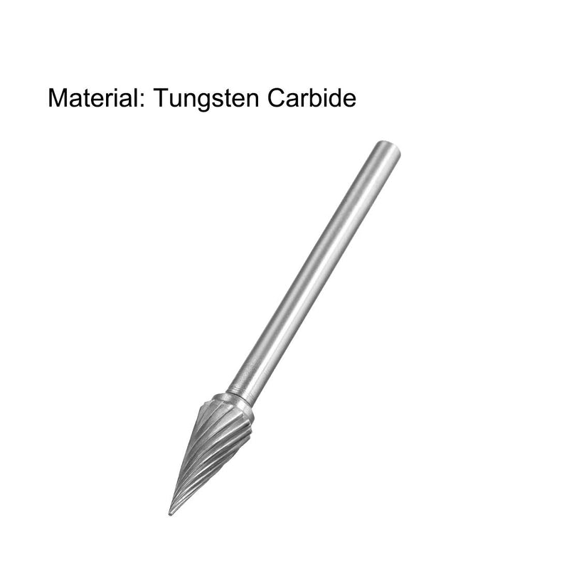 uxcell Tungsten Carbide Rotary Files 1/8" Shank, Single Cut Cone Shape Rotary Burrs Tool 6mm Dia, for Die Grinder Drill Bit Alloy Steel Hard Metal Carving Polishing Tool Making, 2pcs - LeoForward Australia