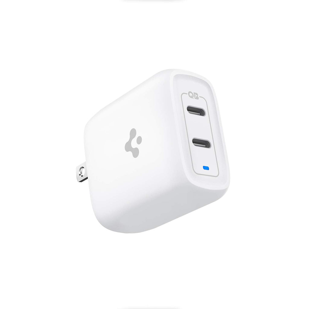  [AUSTRALIA] - USB C Wall Charger, Spigen 40W Dual USB C Charger [GaN Fast] 30W Max Each Port, Foldable Fast Charger for iPhone 14 13 Plus Pro Max Mini 12 SE 2022 iPad Pro MacBook Air Galaxy S23 S22 MagSafe Duo White