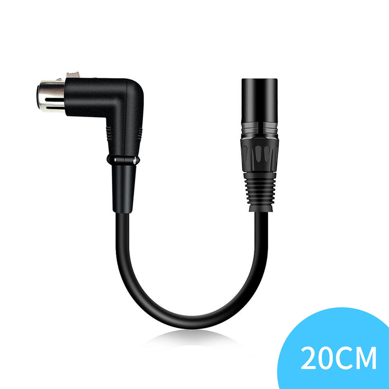  [AUSTRALIA] - Oluote XLR Microphone Cable, XLR Male to Right Angle Female Cable 3 PIN XLR to XLR Cable XLR Mic Patch Audio Cable Cord (0.65FT) 0.65 Feet