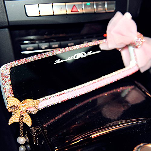FULL WERK Car Charm Brilliant Shining Diamond Butterfly Rearview Mirror Bling Bling for Girls Woman, Car Interior Trim, Best Birthday Holiday Gift (Pink) - LeoForward Australia