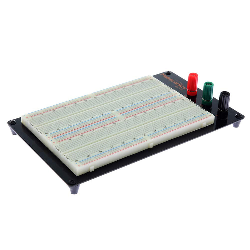  [AUSTRALIA] - Makeronics Solderless 1660 Breadboard Super Kit - 1660 Tie-Points Experiment Plug-in Breadboard with Aluminum Back Plate + 350 Jumper Wires + 65 Jumper Wires for Prototyping Circuit/Arduino