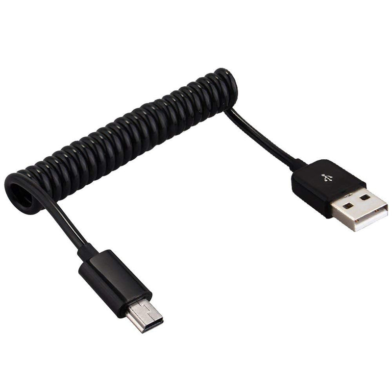  [AUSTRALIA] - USB 2.0 Spring Coiled Cable 3ft Extension Cord USB Type A Male to Mini B Male Charger Processors for Mobile Phone, MP3, Cameras Coiled MINI USB