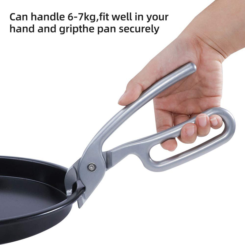  [AUSTRALIA] - SPX Pizza Pan Gripper for Deep Pizza Pans,Heavy Duty Cast Aluminum Pan Tongs,Great for Pulling Hot Pizza Pan out of the Microwave,Oven … Silver