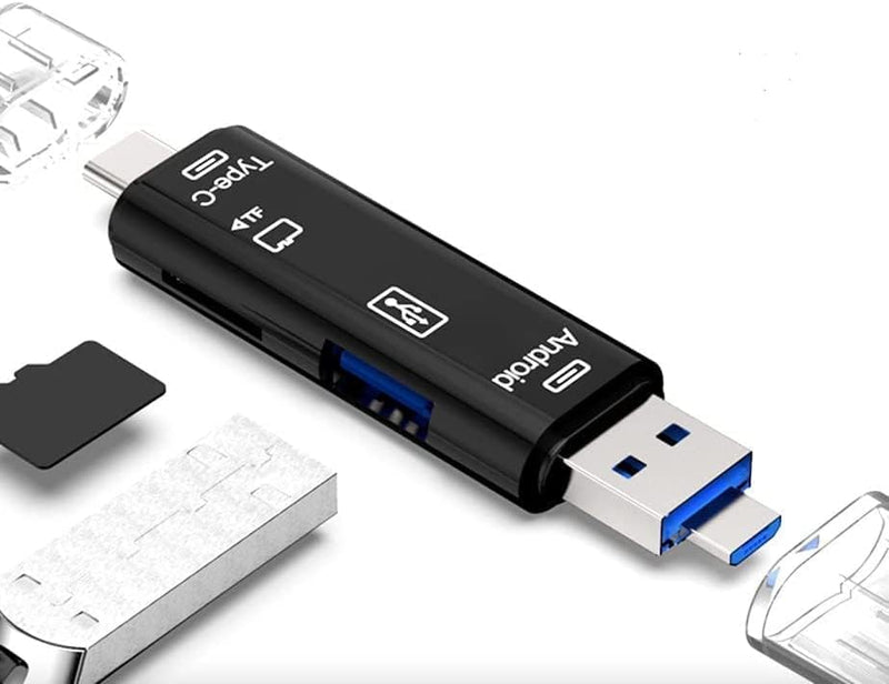  [AUSTRALIA] - 5 in 1 Micro SD Card Reader Adapter Type C Micro USB SD Memory Card Reader Compatible with MacBook Laptop USB 3.0 SD/TF OTG Card Reader