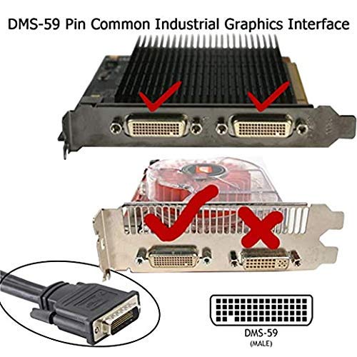  [AUSTRALIA] - XMSJSIY DMS-59 Pin to Dual VGA Adapter Y Splitter,DMS 59Pin Male to 2 VGA Female Dual Monitors Extension Cable Adapter Video Card for Monitor TV Projector Computer