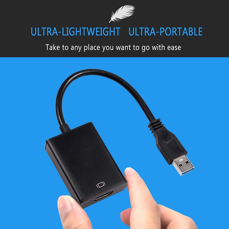  [AUSTRALIA] - USB to HDMI Adapter,USB 3.0/2.0 to HDMI Cable Multi-Display Video Converter- PC Laptop Windows 7 8 10,Desktop, Laptop, PC, Monitor, Projector, HDTV[Not Support Linux,Chromebook]