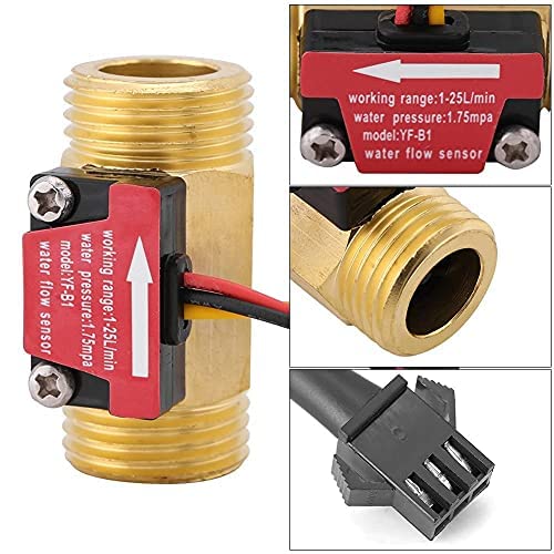  [AUSTRALIA] - 1Pc Turbine Water Flow Meter Flow Sensor G1/2'' Electric Magnetic Brass Inline Hall Switch Male Thread 1-25L/min