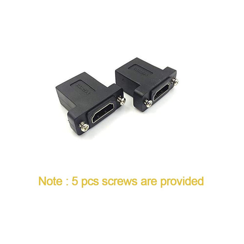 HDMI Coupler Adapter Connector, Poyiccot (2-Pack) Golden Plated HDMI Female to Female Inline Straight Coupler with Screw Panel Black - LeoForward Australia