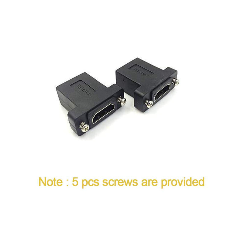  [AUSTRALIA] - HDMI Coupler Adapter Connector, Poyiccot (2-Pack) Golden Plated HDMI Female to Female Inline Straight Coupler with Screw Panel Black