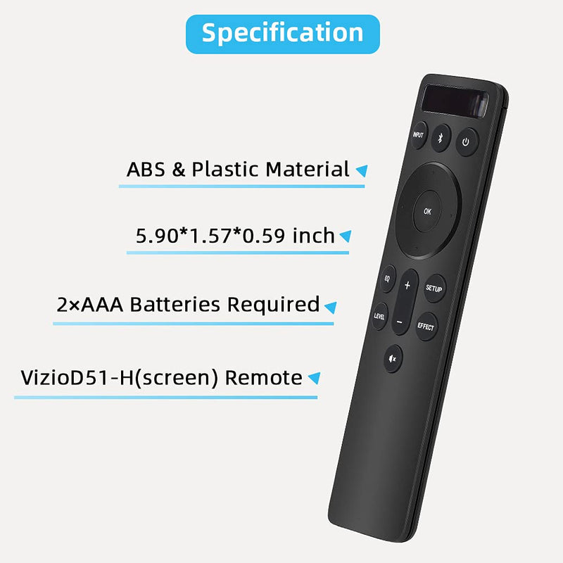  [AUSTRALIA] - UNOCAR Backlit Display Bluetooth Remote Replacement for Vizio 5.1 2.1 Home Theater Soundbar Sound Bar Speaker System Replacement Control V21d-J8 V21x-J8 V21-H8 V51x-J6 V51-H6 M21d-H8R M51ax-J6