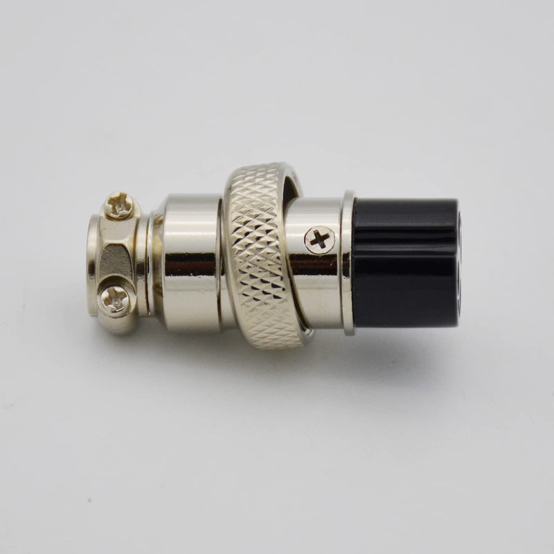  [AUSTRALIA] - Czyuntuo Aviation Plug Connector GX16 4 Pins Female Panel Metal Wire Connector 16mm Chassis Socket (5-Pack)