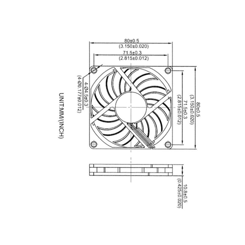  [AUSTRALIA] - Pocaton 5V USB DC Cooling Fan 80mm x 80mm x10mm Computer Case Fan PC Latop CPU Fan Cooler Heatsink