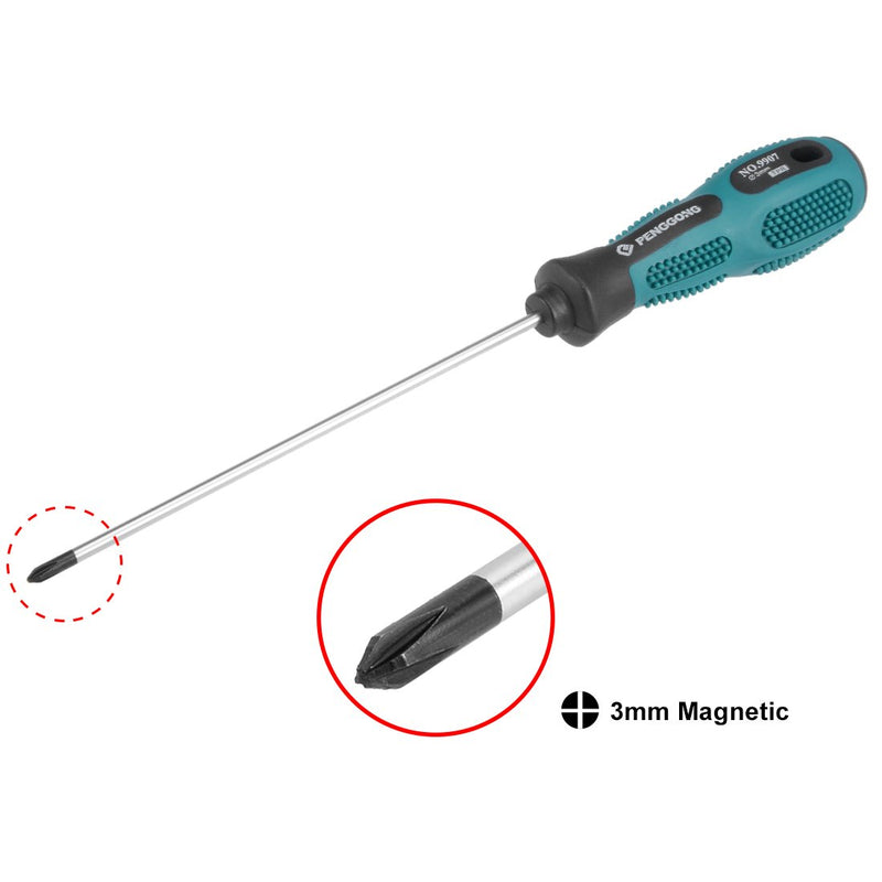  [AUSTRALIA] - uxcell #0 Phillips Screwdriver 5 Inch Round Shaft Non Slip Comfortable Handle